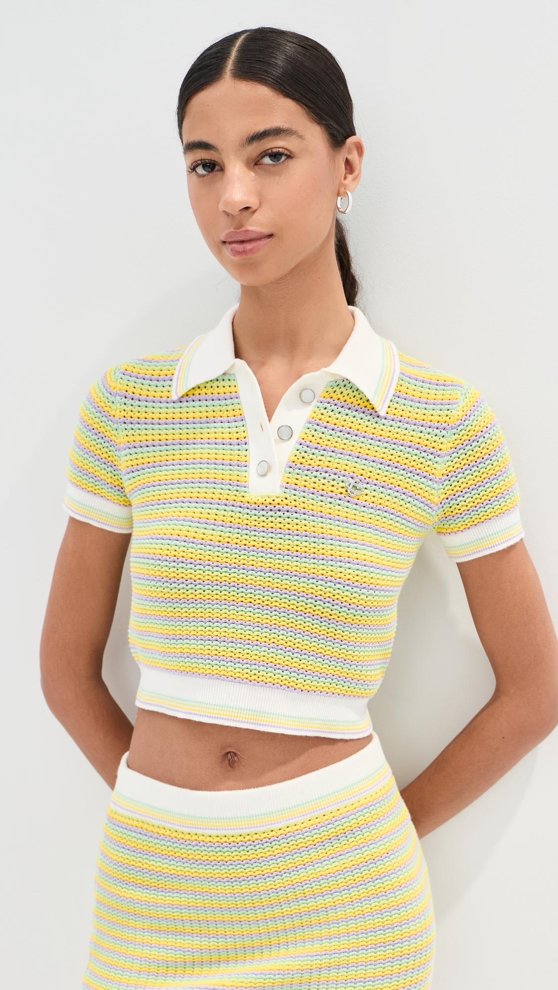 Bourgeois Stripe Polo Shirt by CASABLANCA