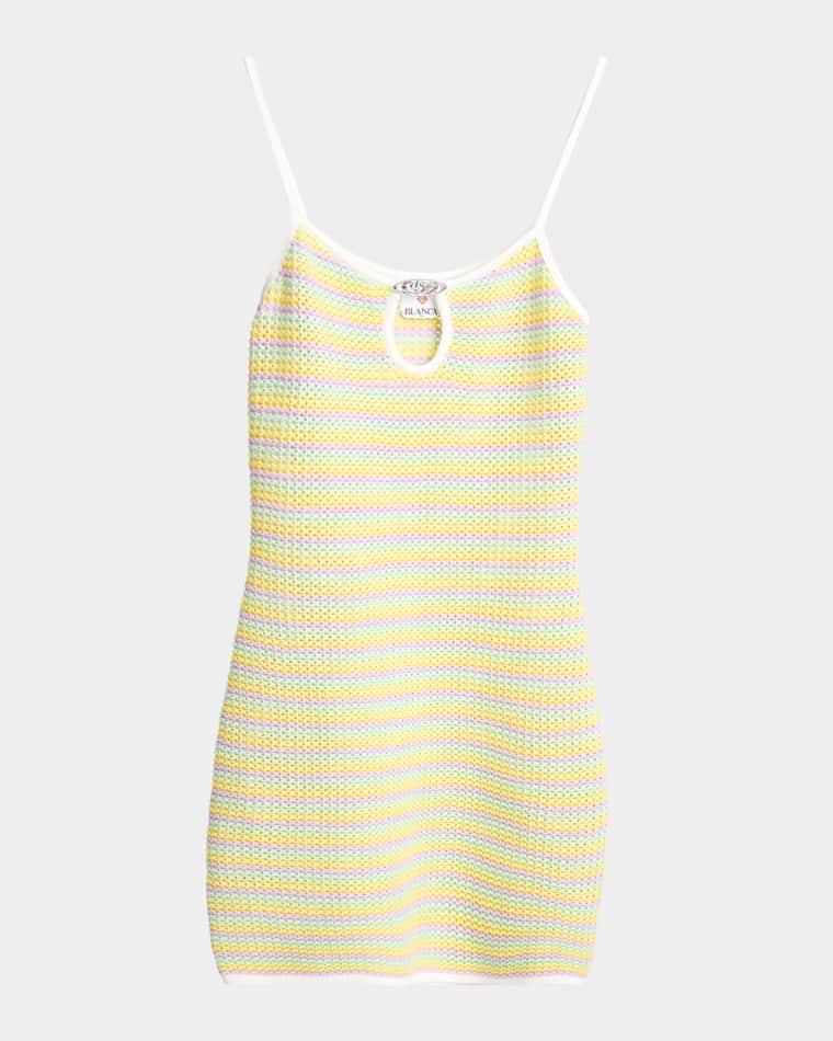 Bourgeois Striped Crochet Knit Mini Dress by CASABLANCA