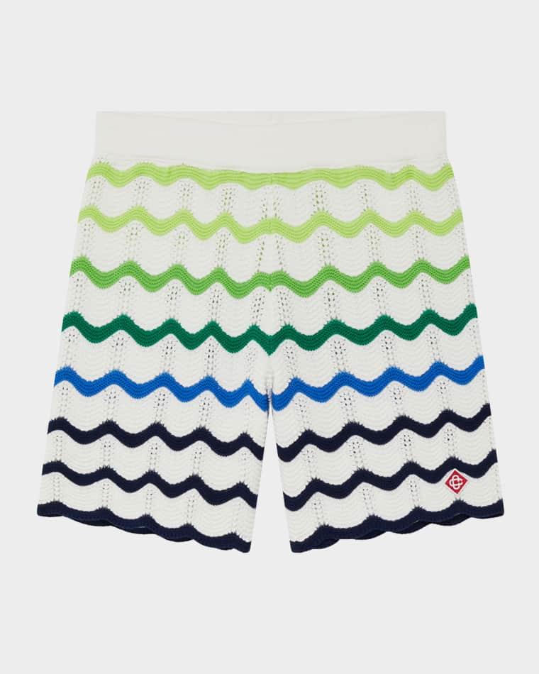 Boy's Gradient Wave Cotton Crochet Shorts, Size 3-14 by CASABLANCA