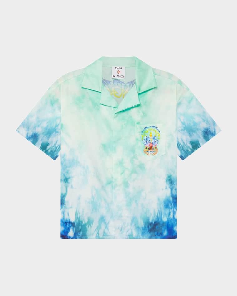 Boy's Surf Lotus Short-Sleeve Shirt, Size 3-12 by CASABLANCA