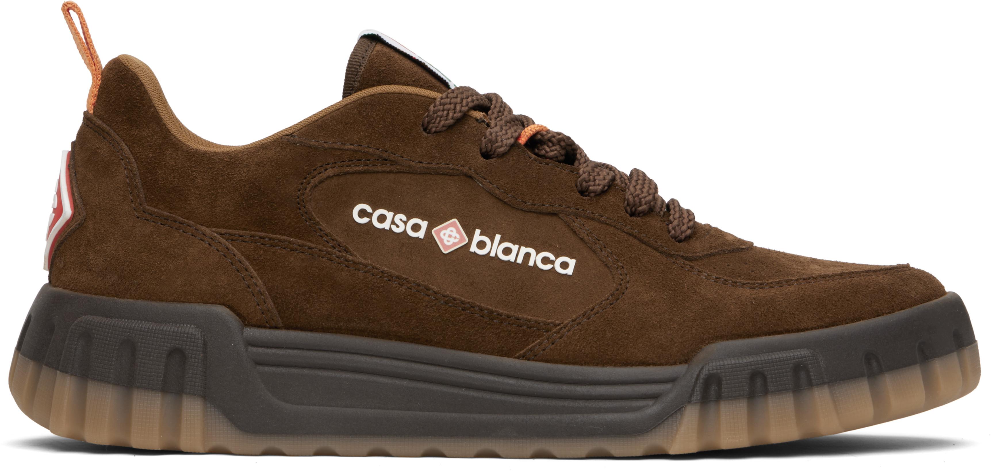 Brown Suede Court Sneakers by CASABLANCA