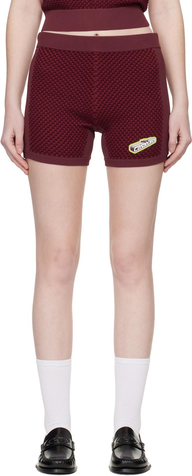 Burgundy Bubble Jacquard Shorts by CASABLANCA