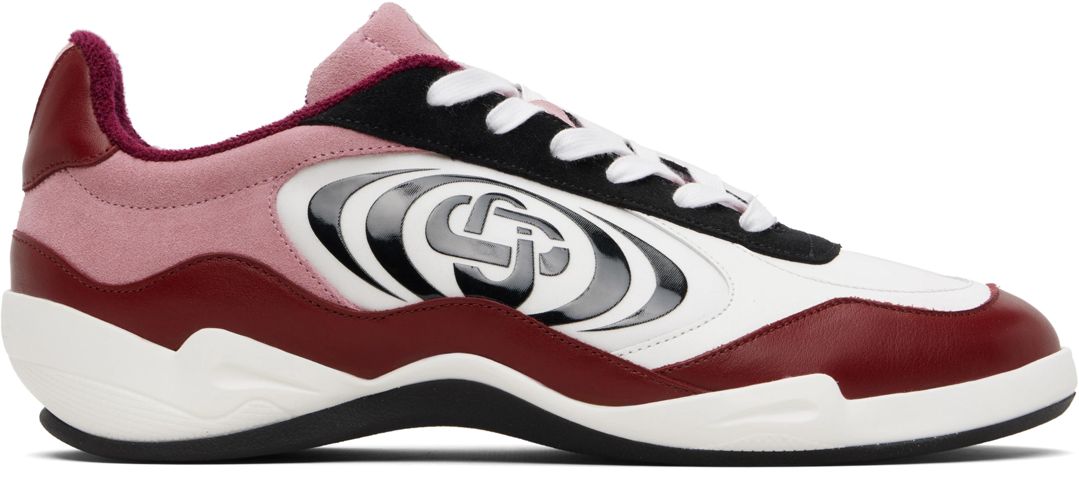 Burgundy & White Squash Indoor Sneakers by CASABLANCA
