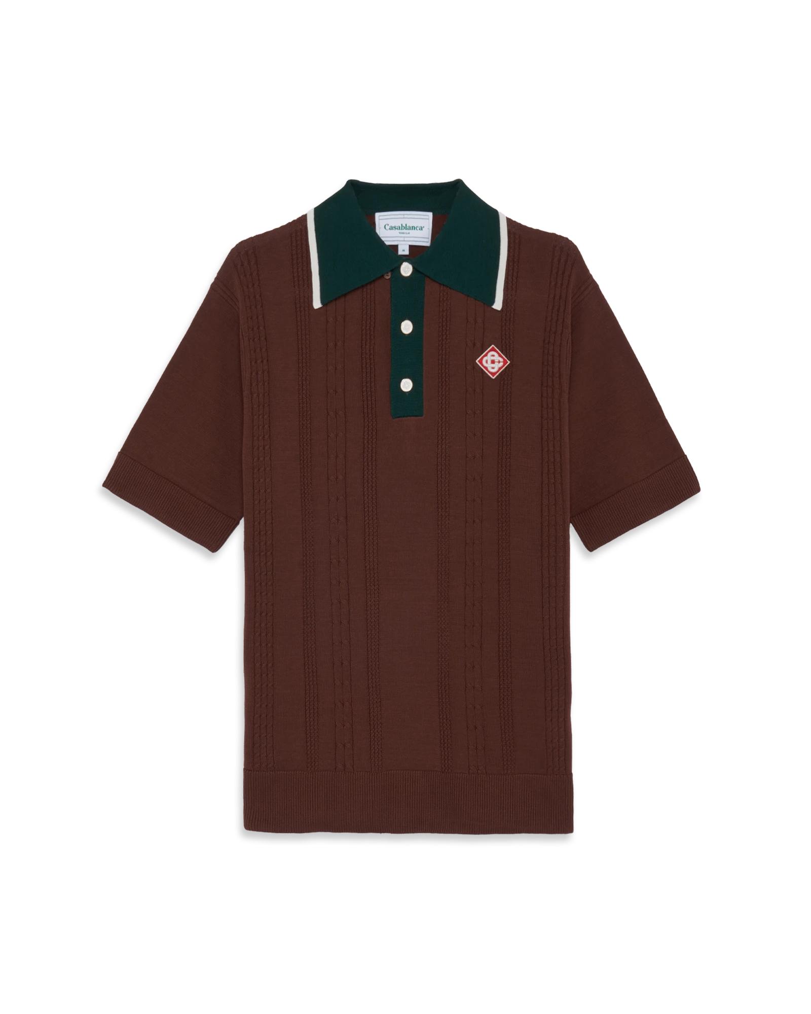 Cable Knit Oversized Polo Shirt by CASABLANCA