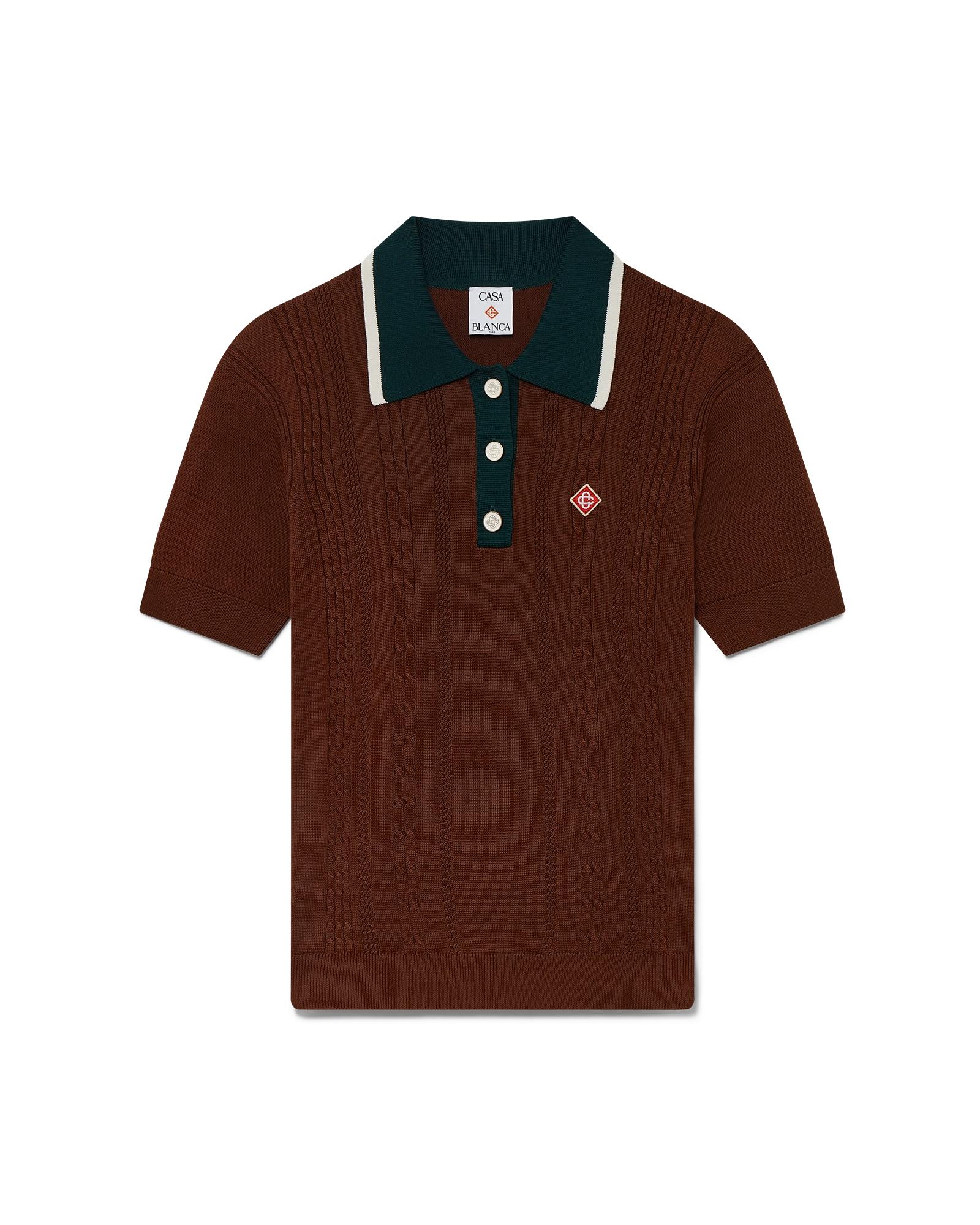 Cable Knit Polo Shirt by CASABLANCA