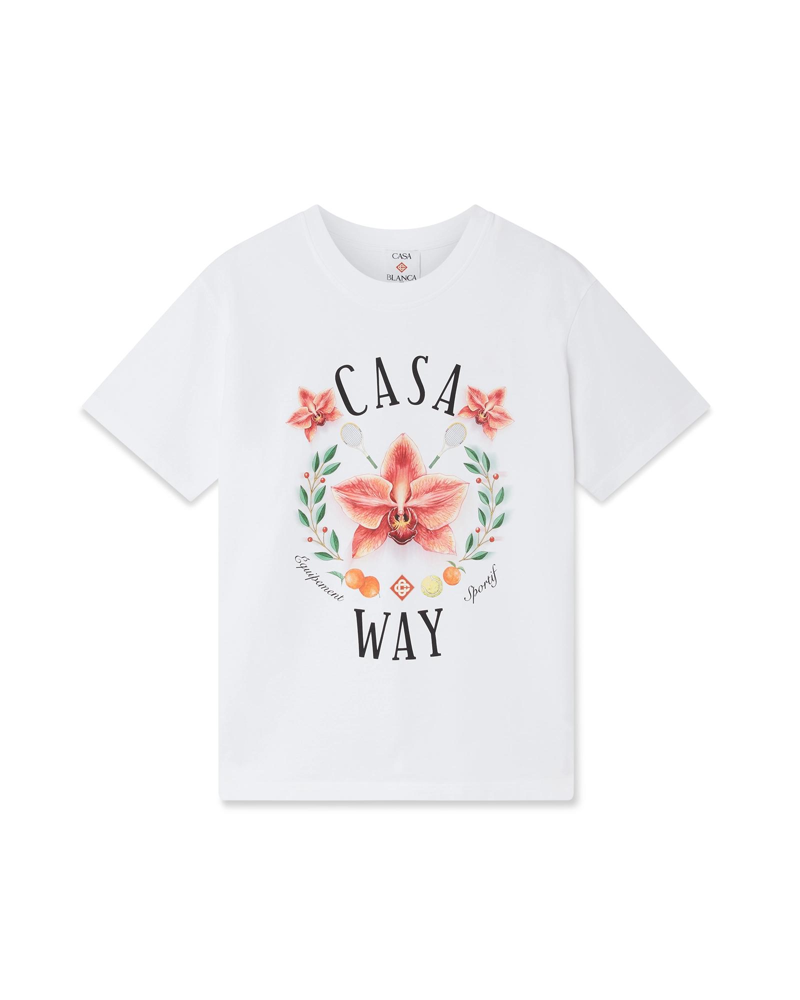 Casa Way Orchid Logo Short Sleeve T-Shirt by CASABLANCA