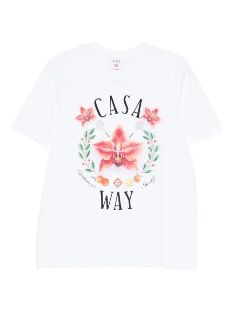 Casa Way Orchid-graphic T-shirt by CASABLANCA