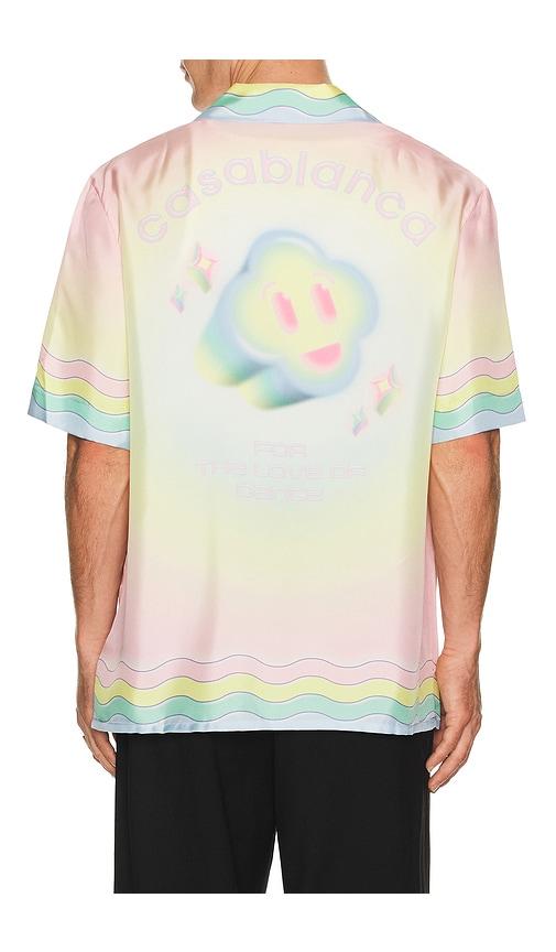 Casablanca For The Love Of Dance Cuban Collar Shirt in Blush by CASABLANCA Casablanca For The Love Of Dance Cuban Collar Shirt in Blush by CASABLANCA