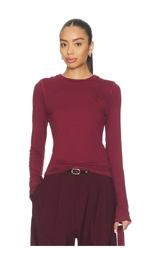 Casablanca Lightweight Long Sleeve Tee in Red by CASABLANCA