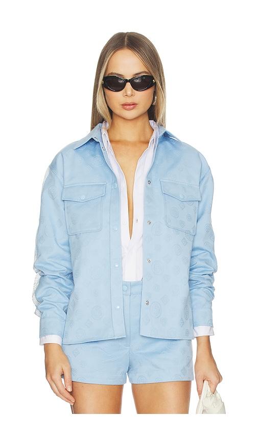 Casablanca Monogram Oversized Shirt in Baby Blue by CASABLANCA
