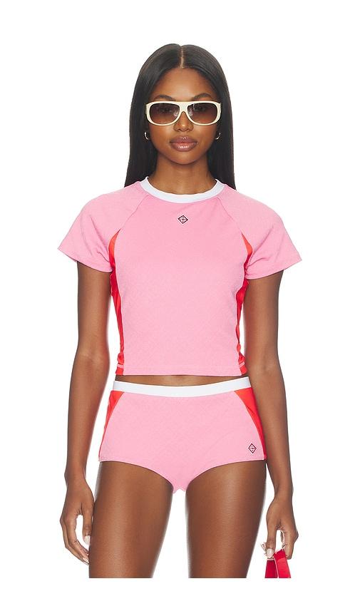Casablanca Monogram Rash Top in Pink by CASABLANCA