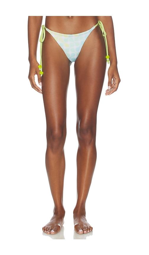 Casablanca String Beaded Bikini Bottom in Green,Yellow by CASABLANCA