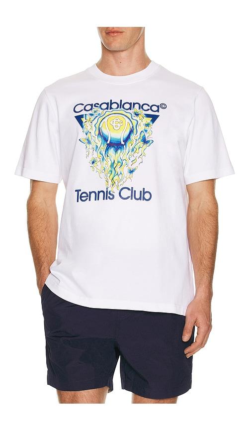 Casablanca Tennis Club Icon Classic T-Shirt in White by CASABLANCA