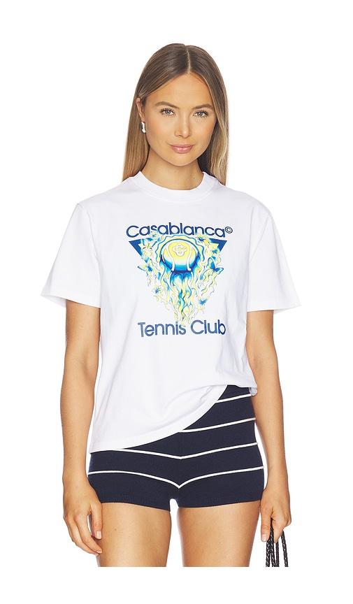 Casablanca Tennis Club Icon T-shirt in White by CASABLANCA