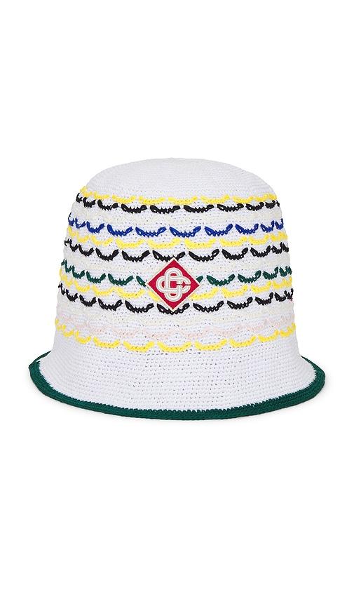 Casablanca Tuck Stitch Hat in White by CASABLANCA