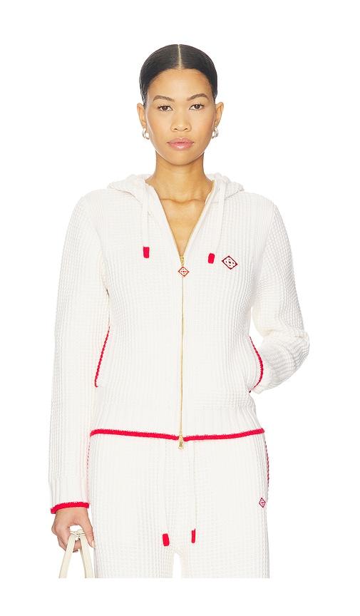 Casablanca Waffle Hoodie in White by CASABLANCA