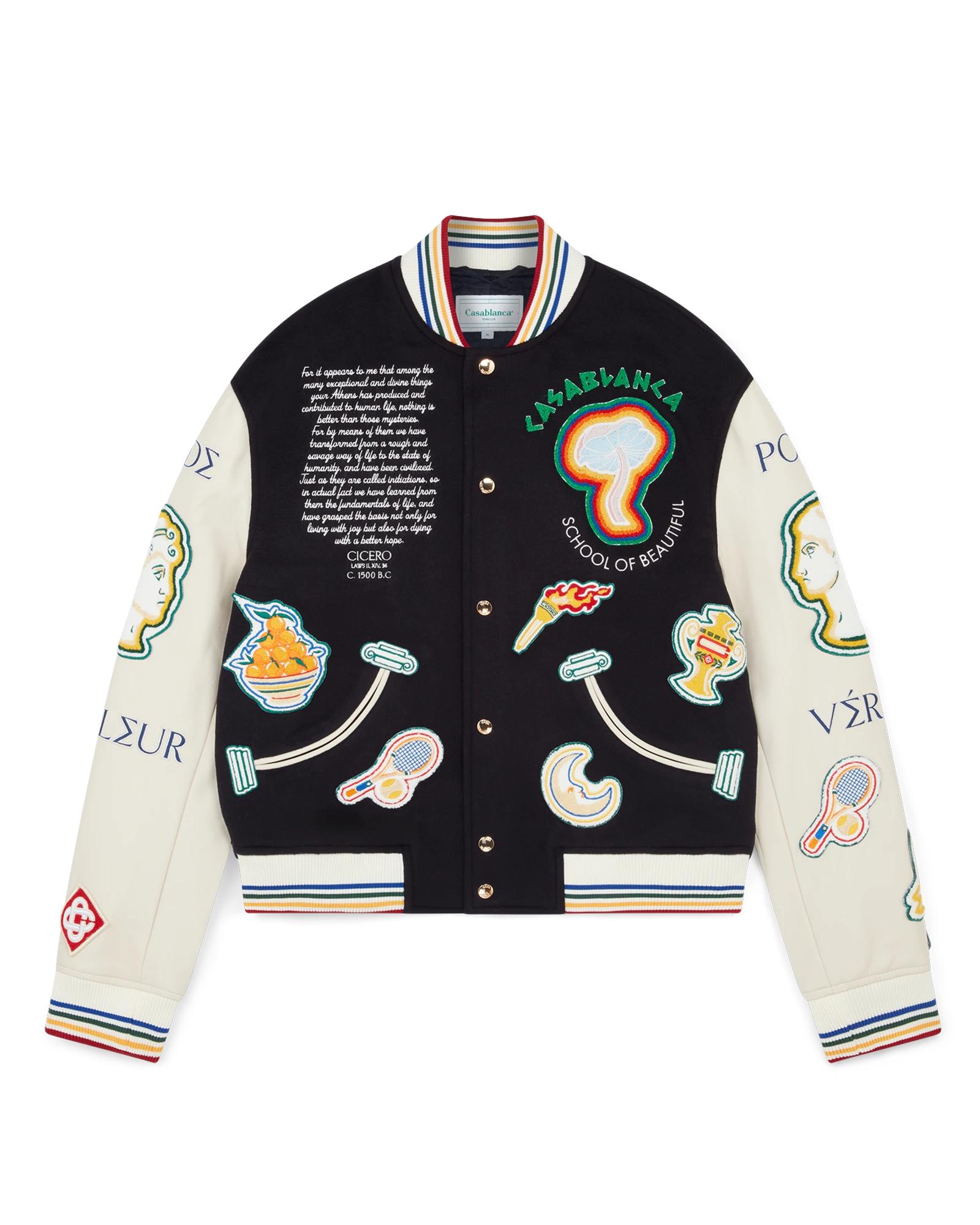 Chenille Patchwork Bomber Jacket by CASABLANCA