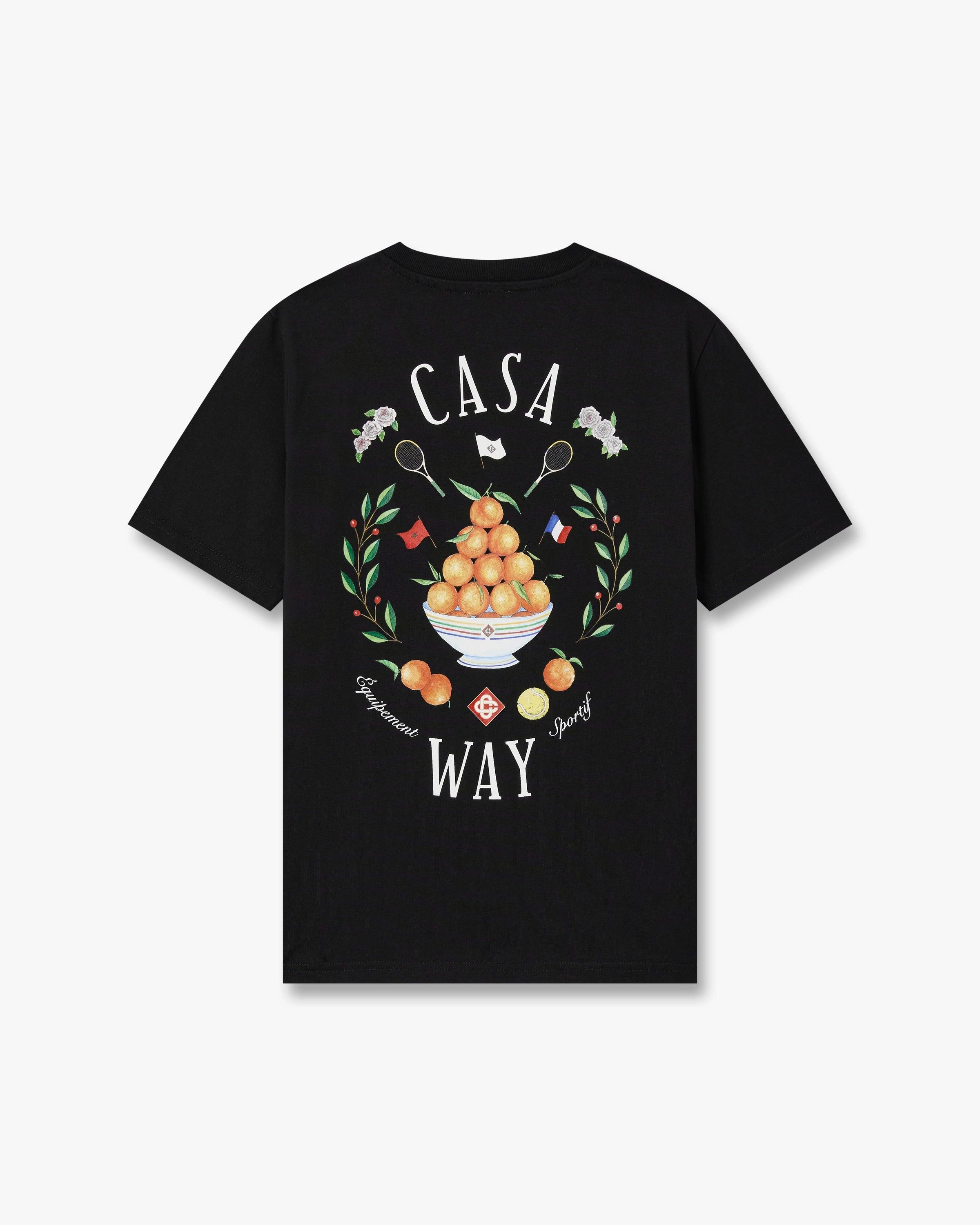 Children's Black Casaway Short Sleeve T-Shirt by CASABLANCA
