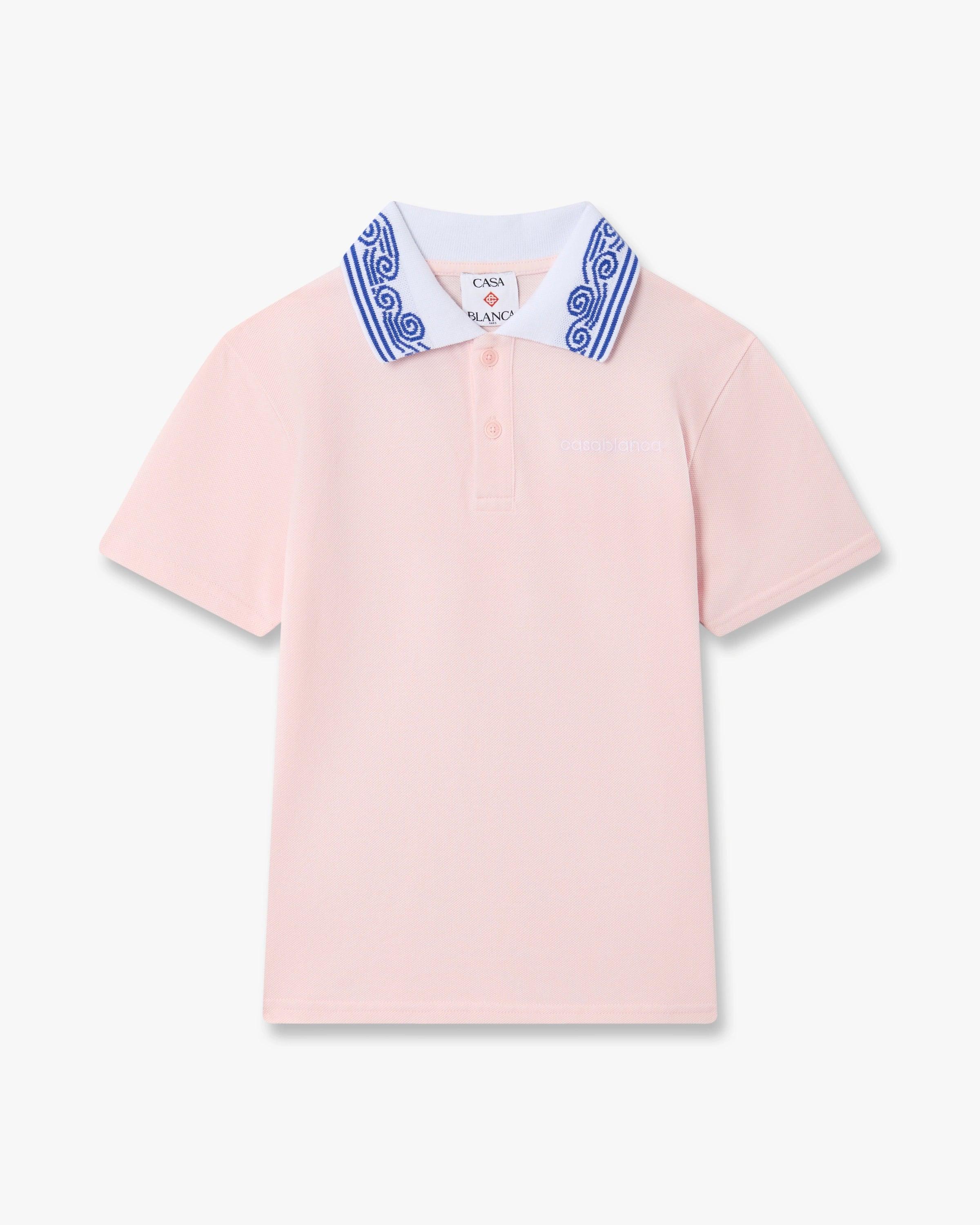 Children's Pink Wave Short Sleeve Polo Shirt by CASABLANCA