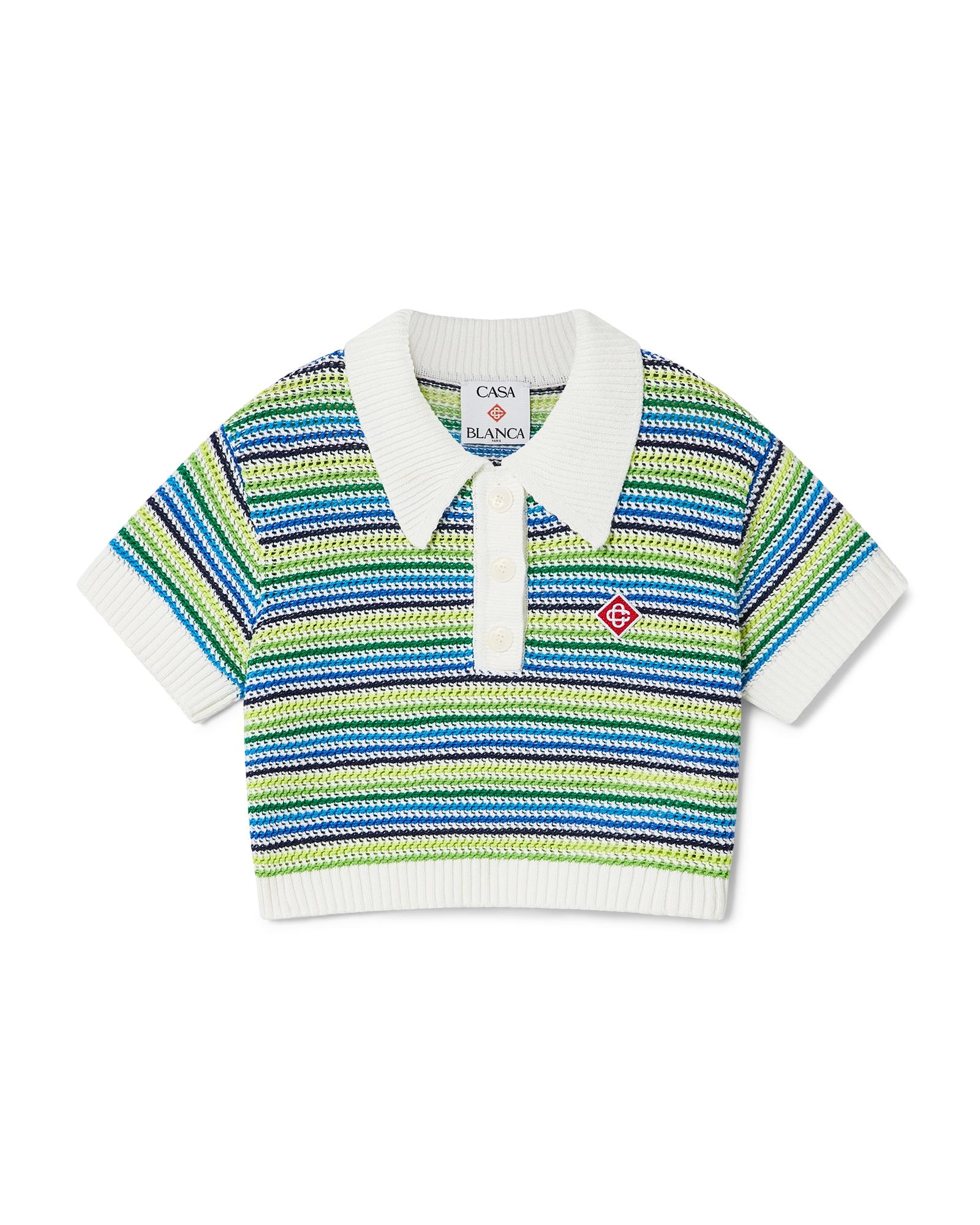 Children&#39;s Stripe Short Sleeve Crochet Top by CASABLANCA