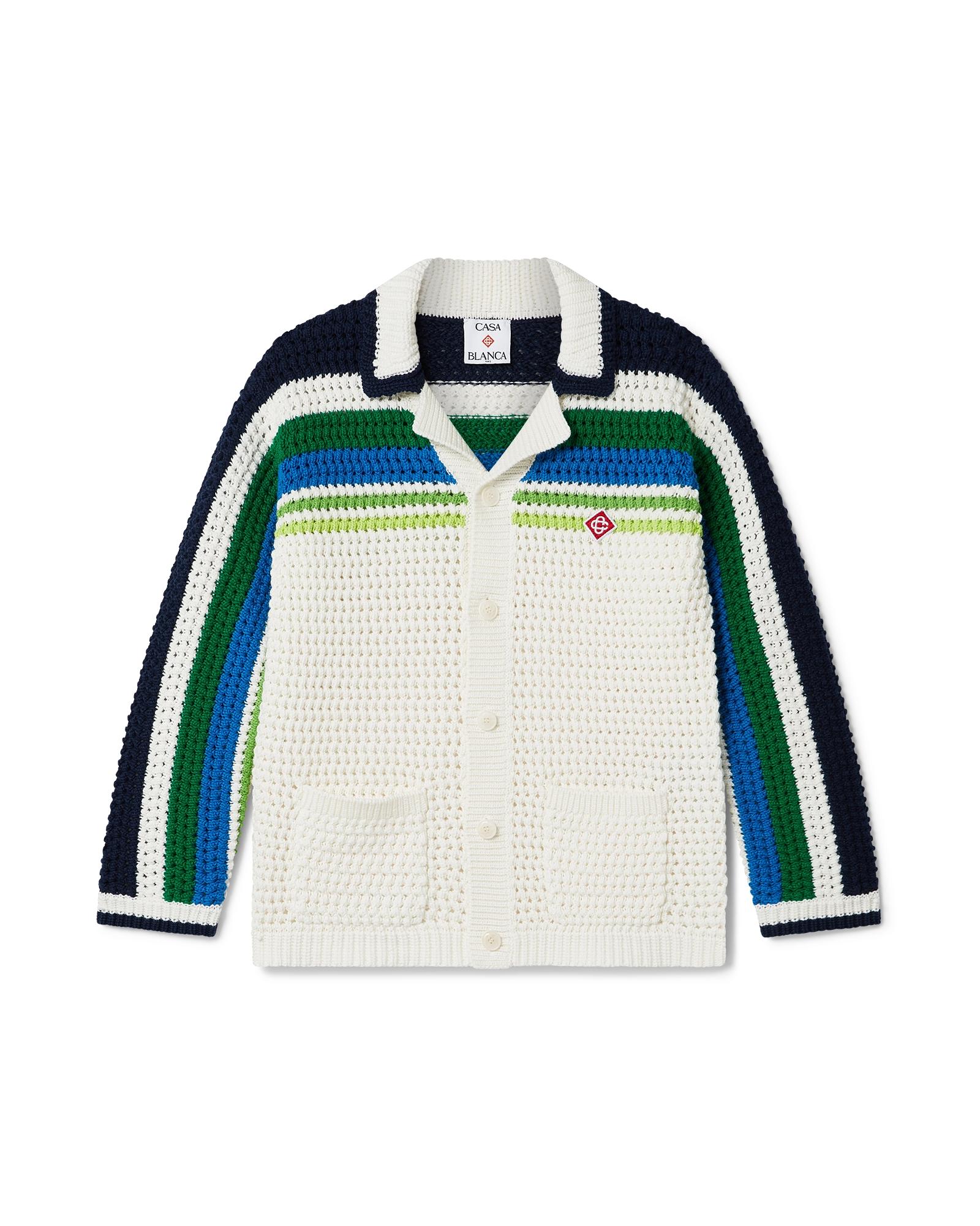 Children's Tennis Stripe Long Sleeve Knit Shirt by CASABLANCA