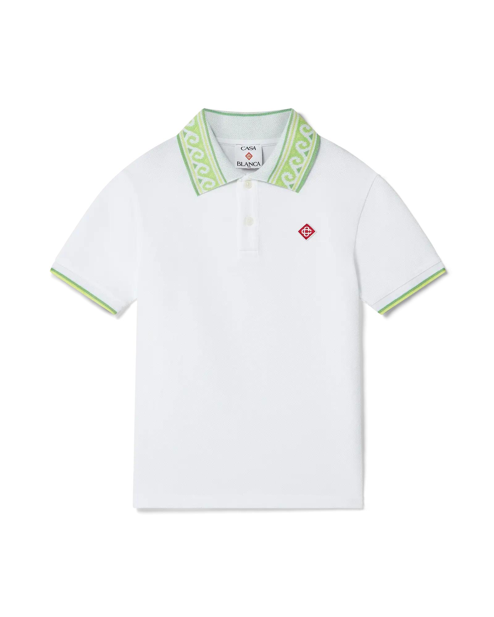 Children's White Laurel Collar T-shirt by CASABLANCA