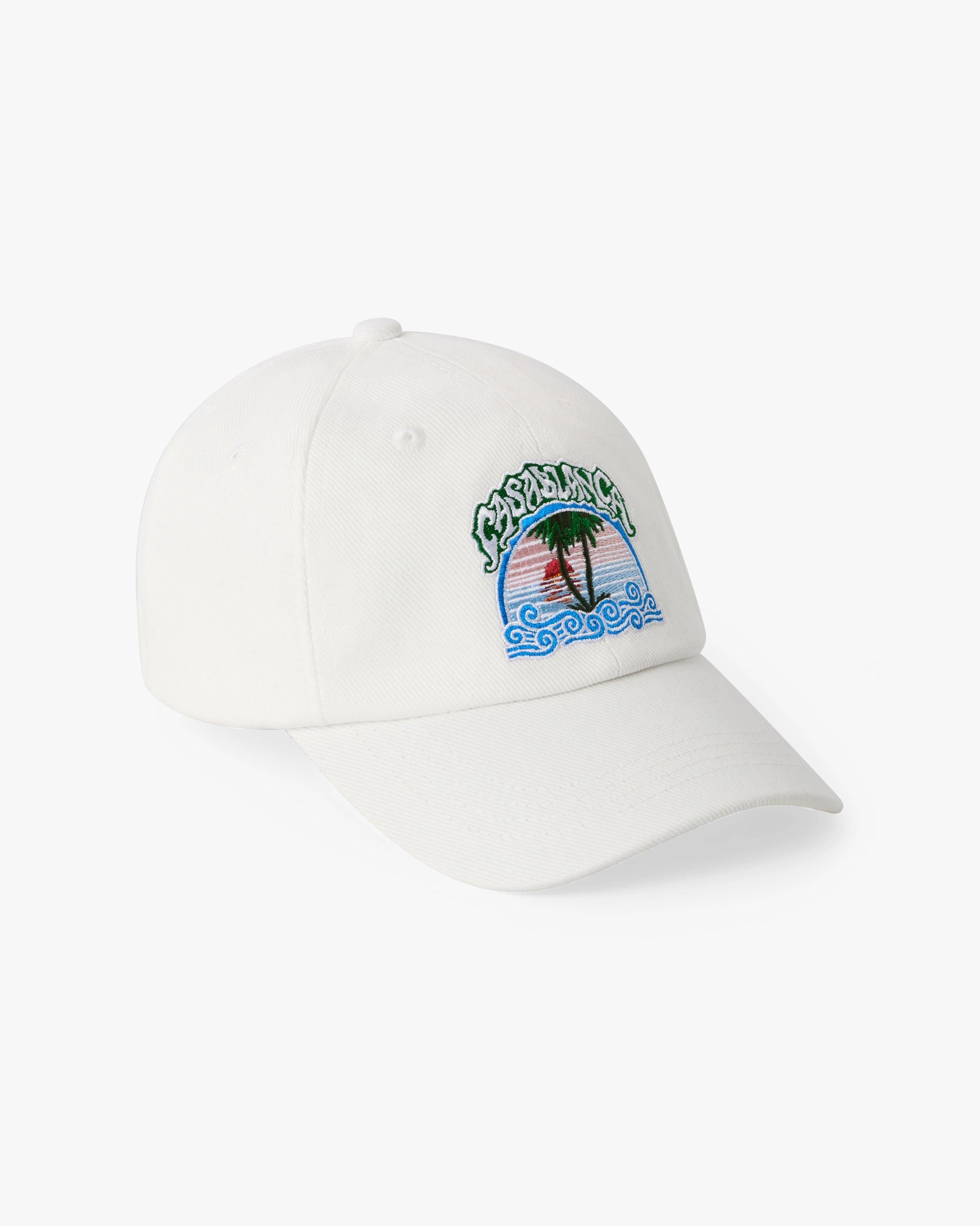 Children's White Palm Tree Emblem Cap by CASABLANCA
