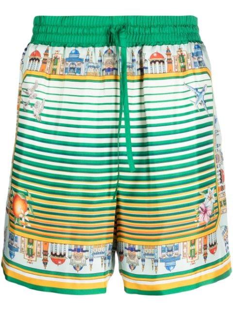 City Scape silk shorts by CASABLANCA