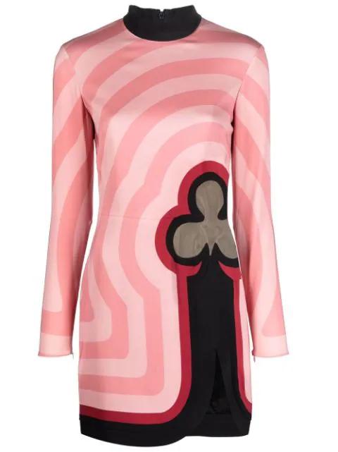Club-print graphic-print mini dress by CASABLANCA