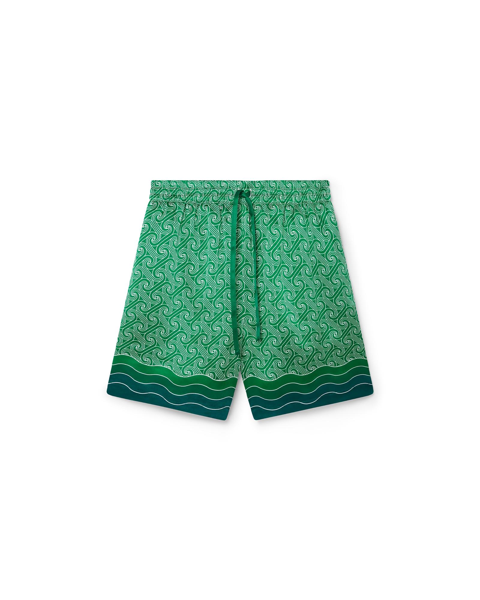 Column Monogram Silk Shorts by CASABLANCA