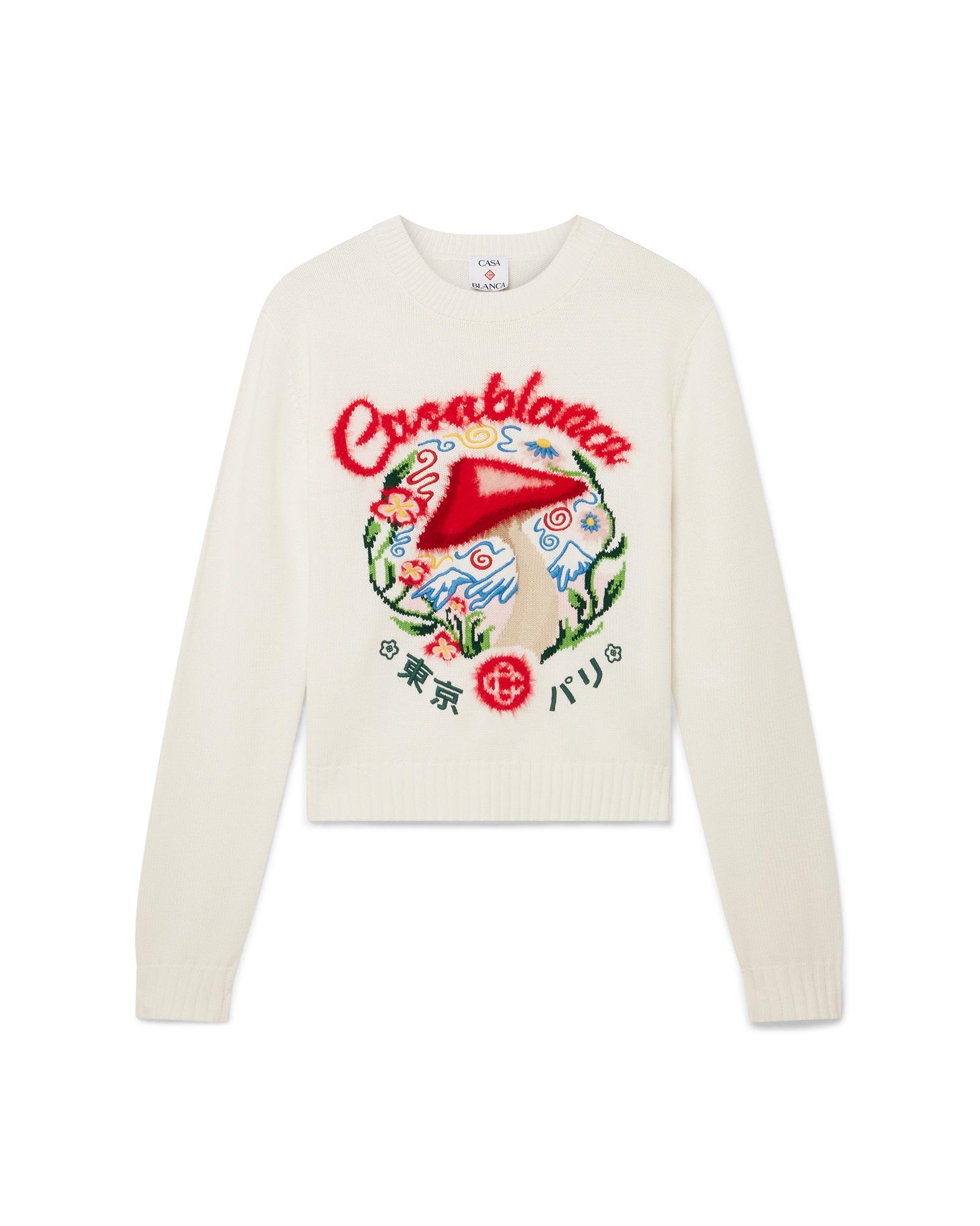 Cotton Embroidered Mushroom Jumper by CASABLANCA