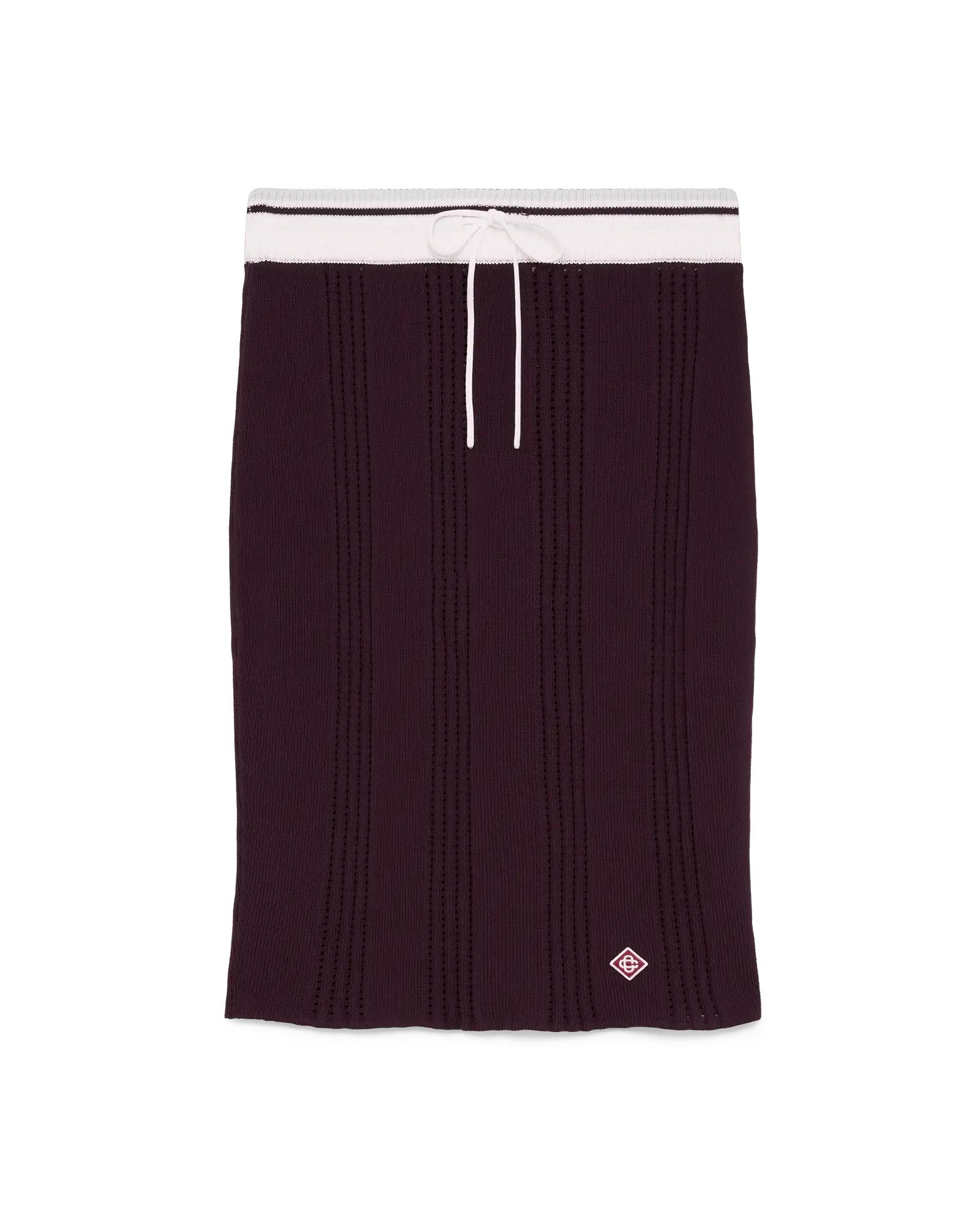 Cotton Knit Midi Skirt by CASABLANCA