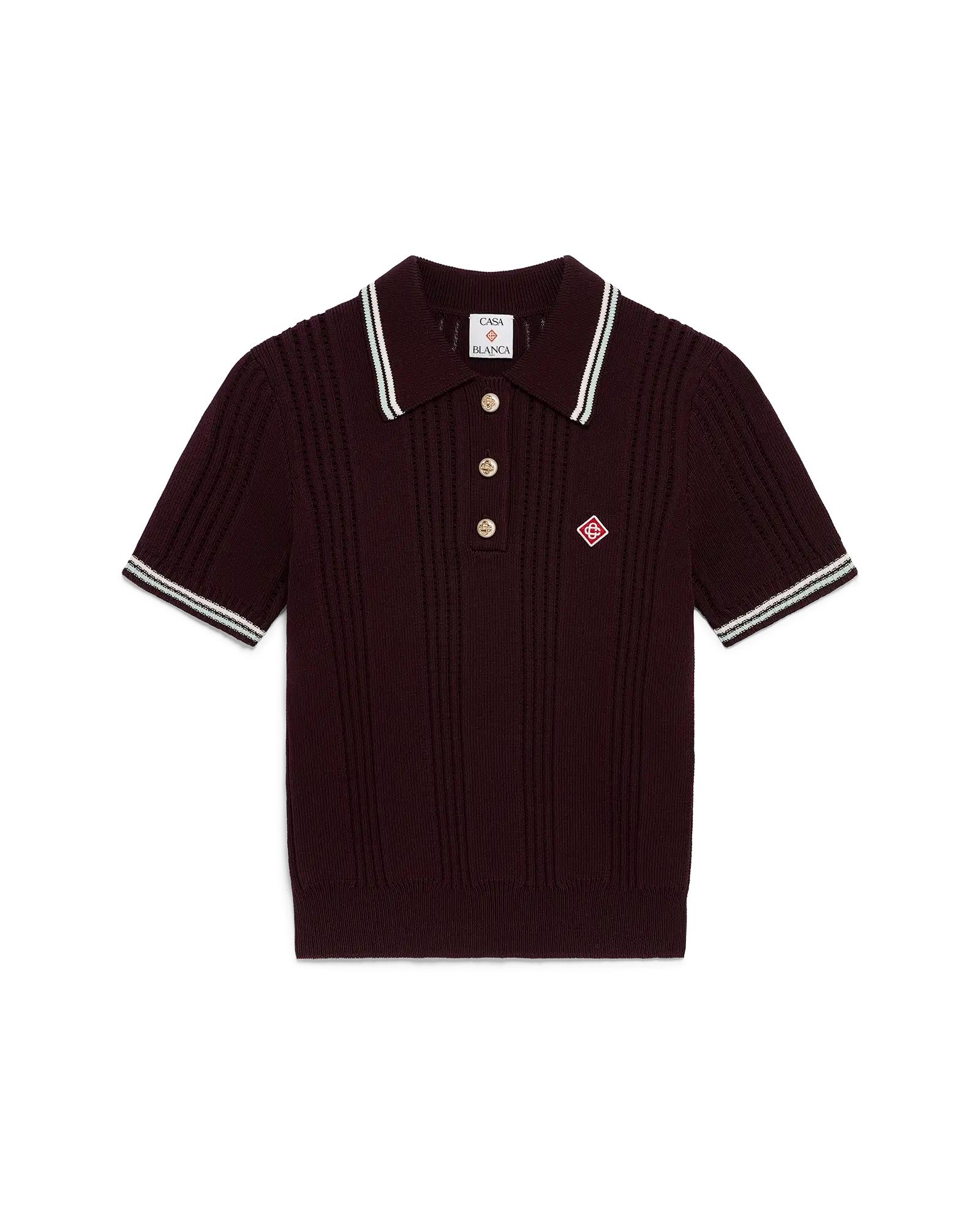 Cotton Knit Short Sleeve Polo by CASABLANCA