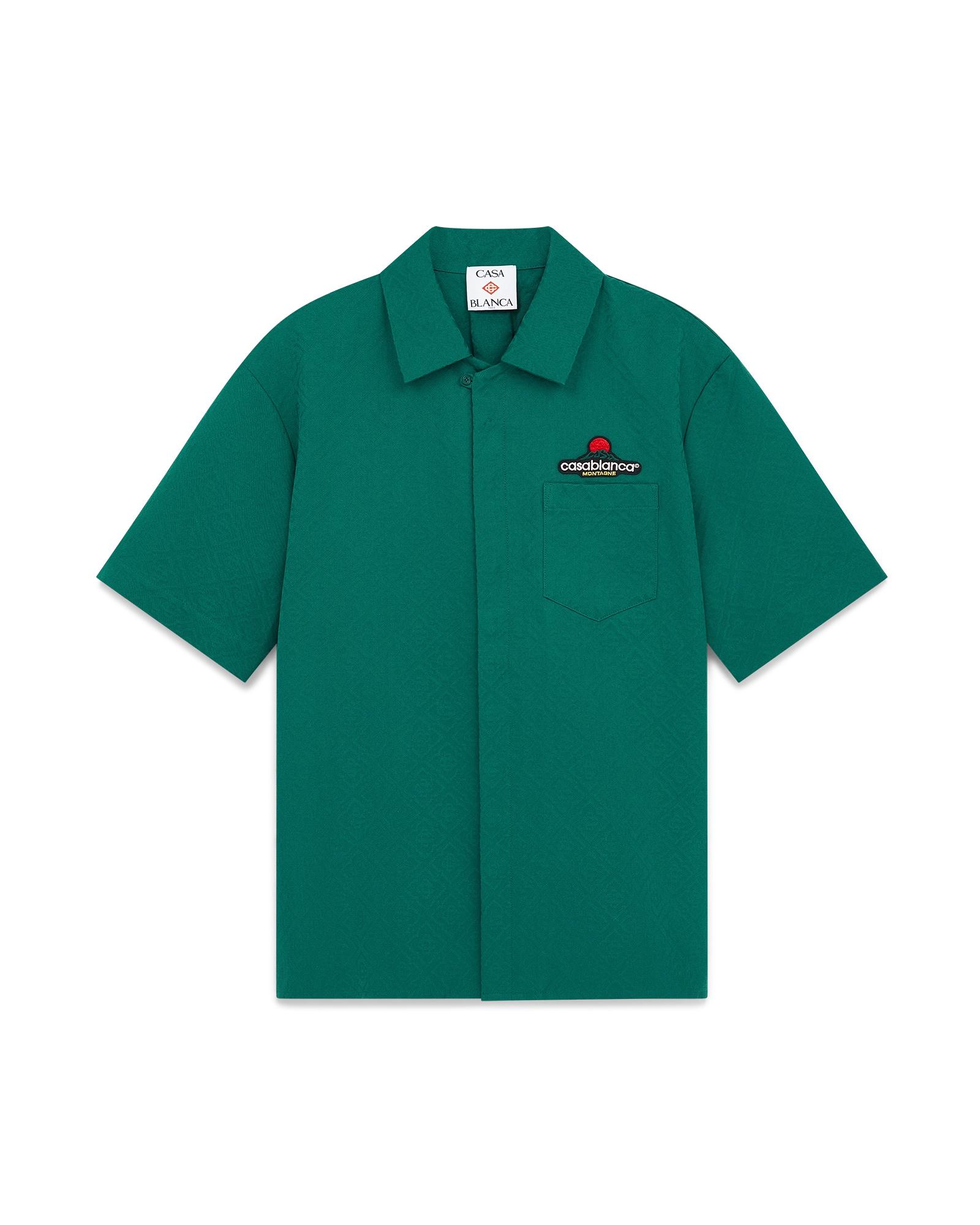 Cotton Monogram Short Sleeve Jacquard Shirt by CASABLANCA