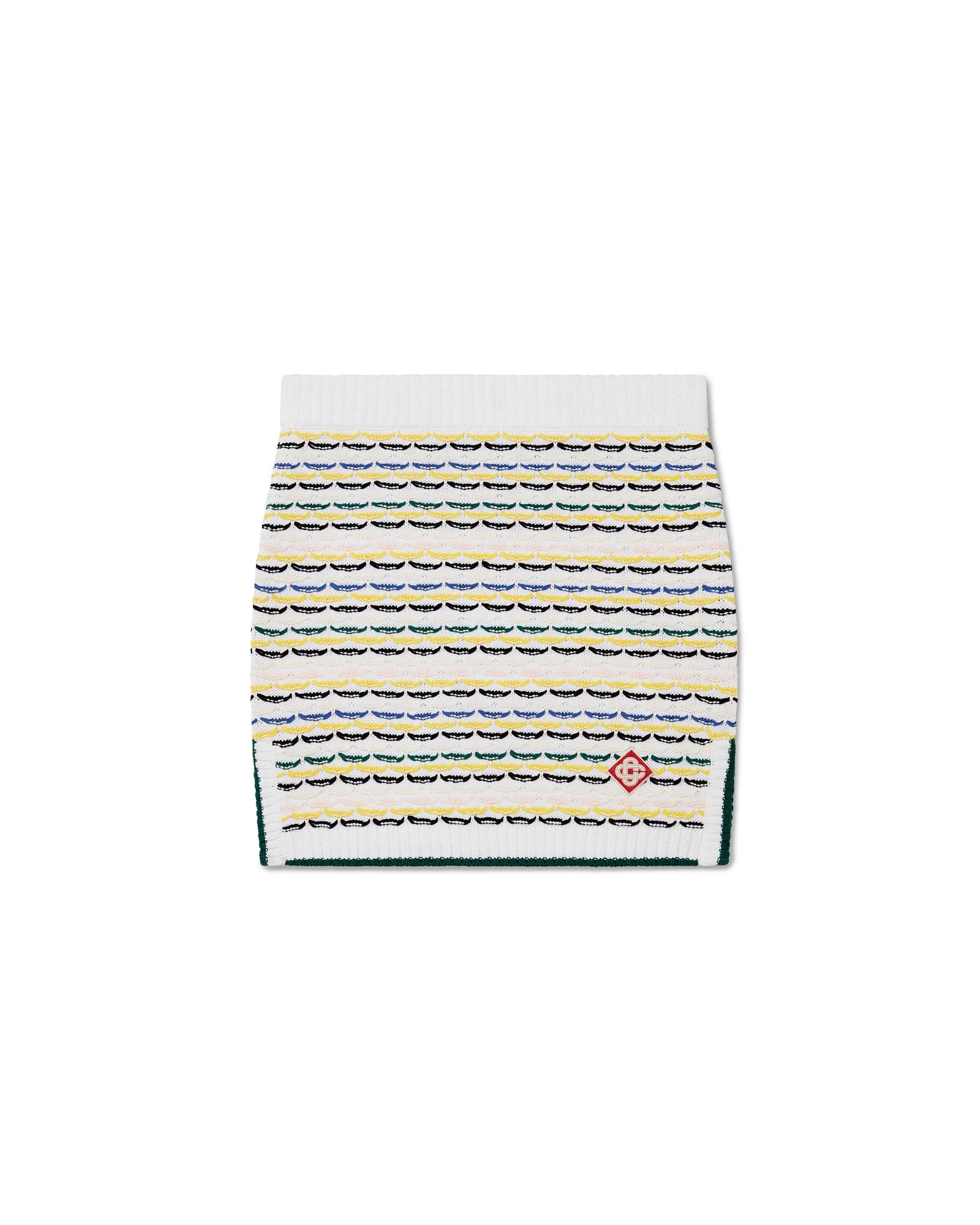 Cotton Tuck Stitch Knit Mini Skirt by CASABLANCA
