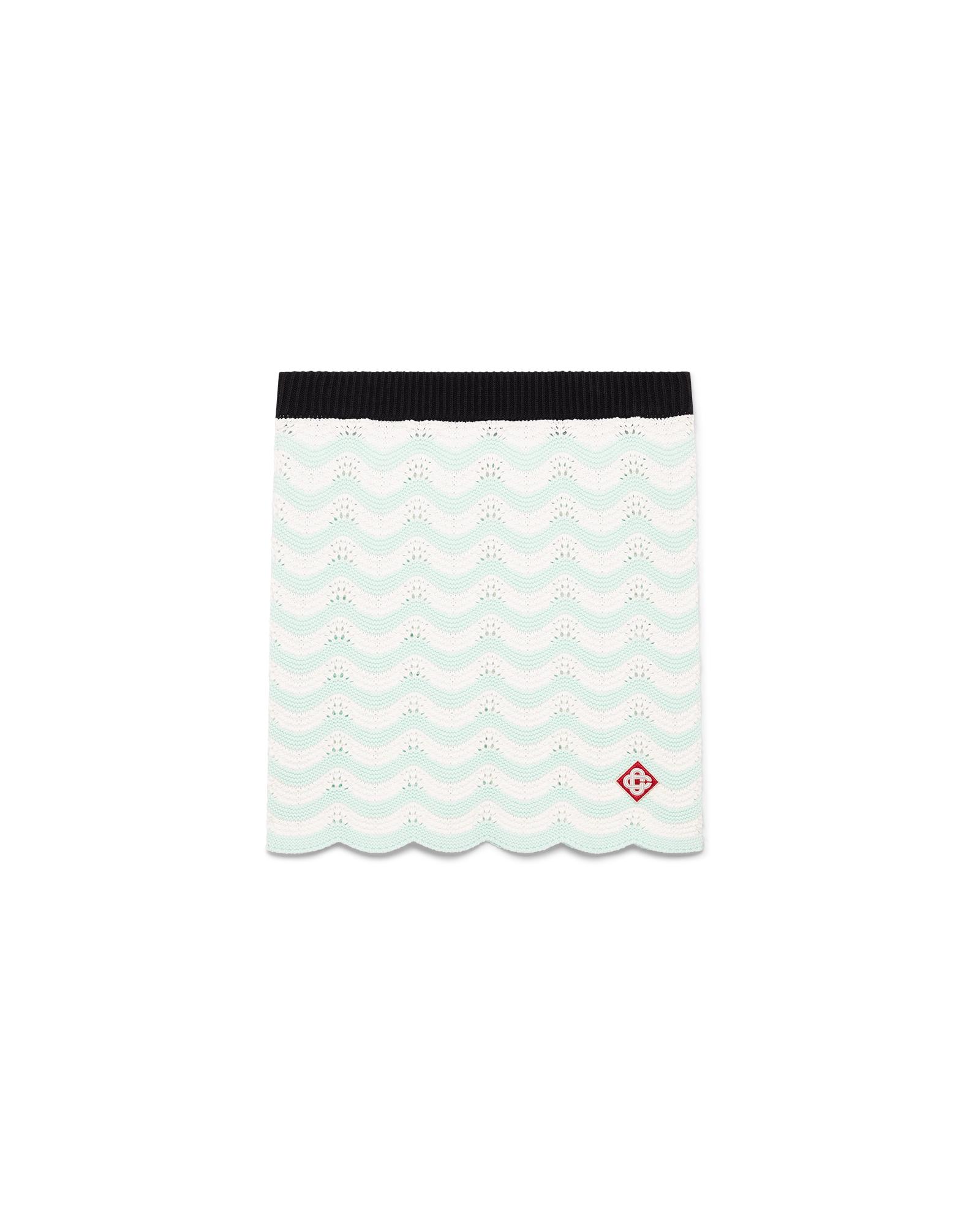 Cotton Wave Crochet Mini Skirt by CASABLANCA