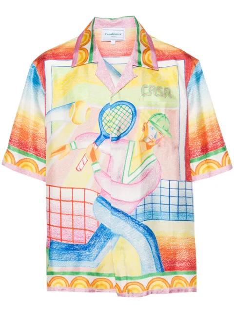 Crayon Tennis Player silk shirt by CASABLANCA