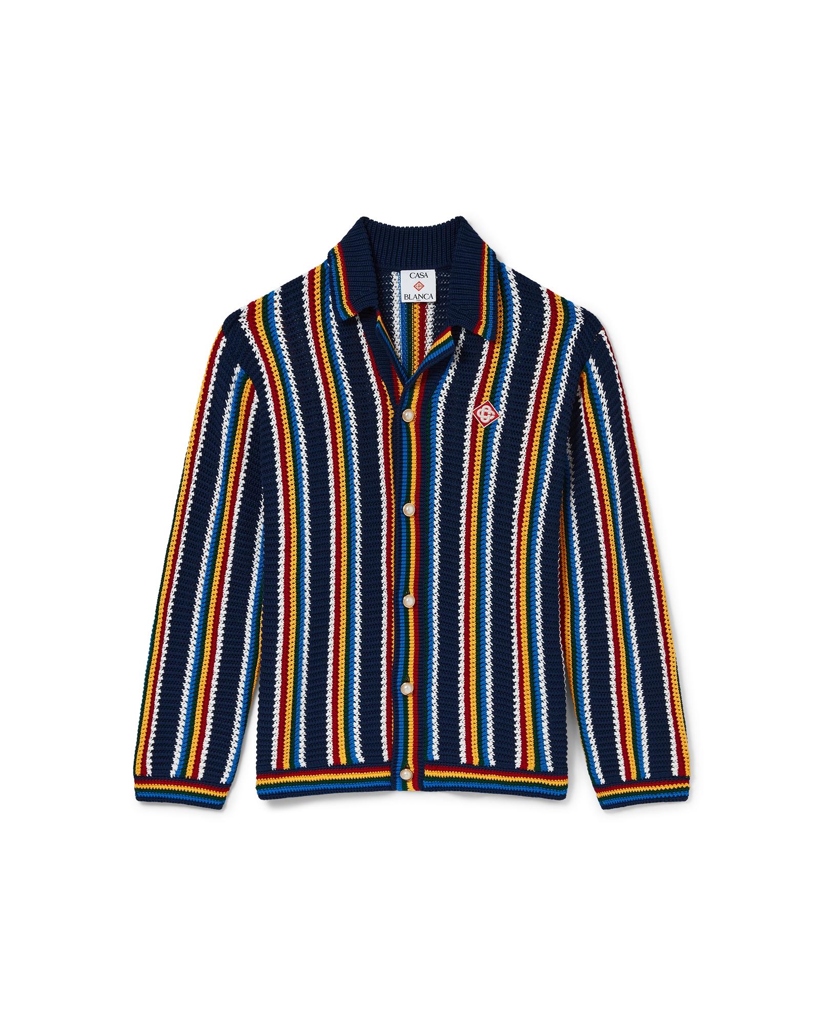 Crochet Long Sleeve Stripe Shirt by CASABLANCA