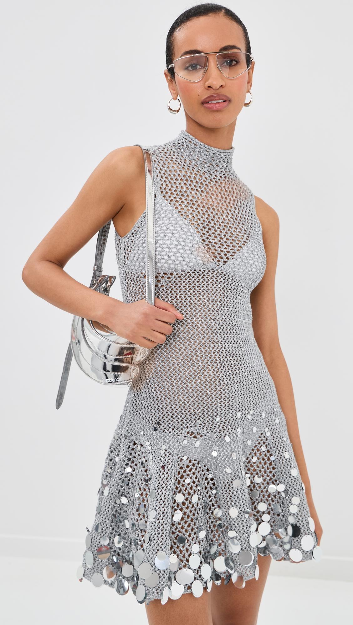 Crochet Mirror Mini Dress by CASABLANCA