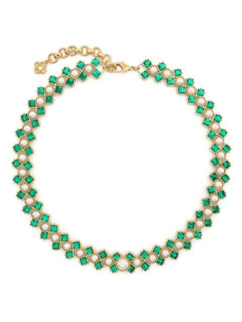 Crystal And Pearl chain necklace by CASABLANCA