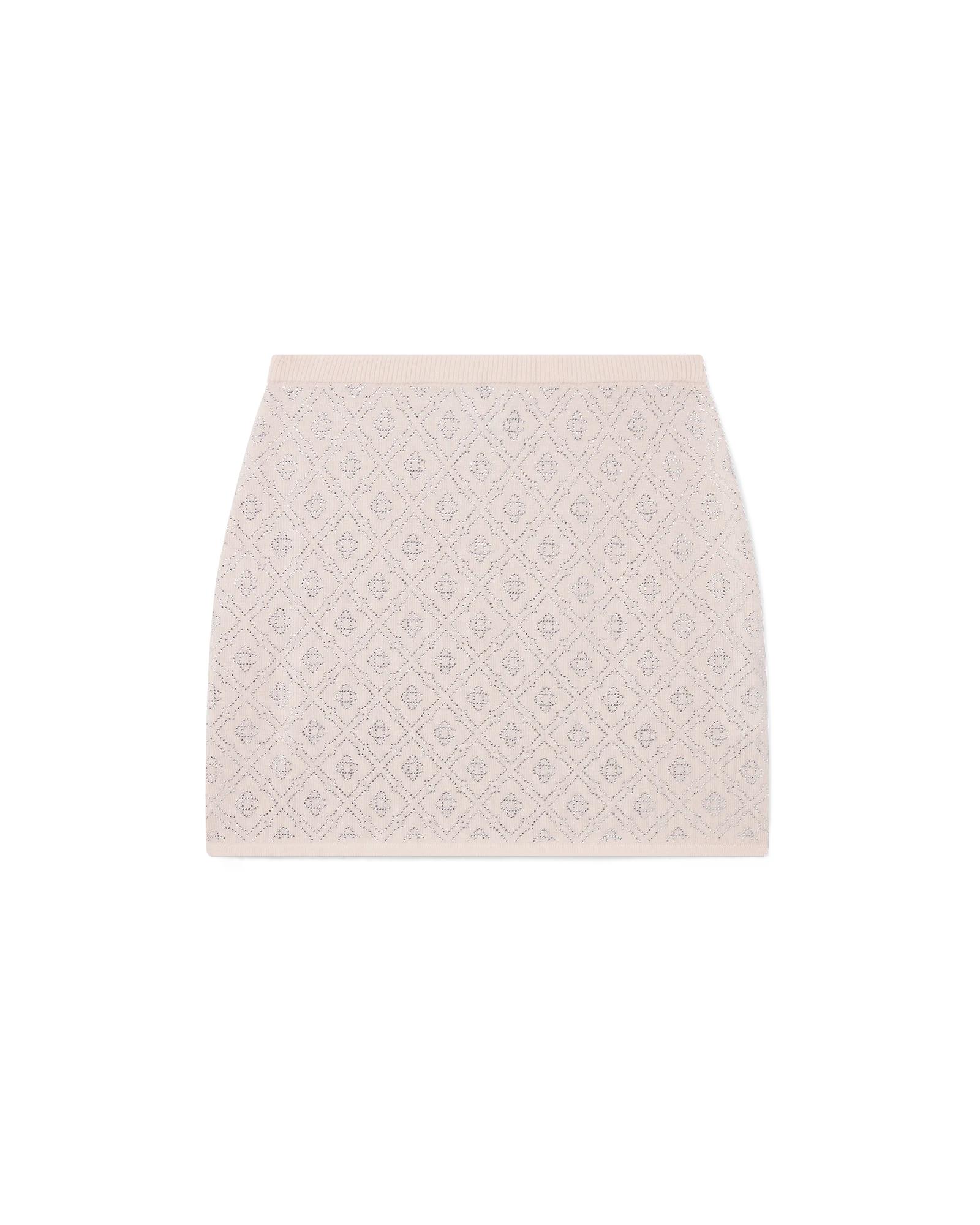 Crystal Monogram Knit Mini Skirt by CASABLANCA