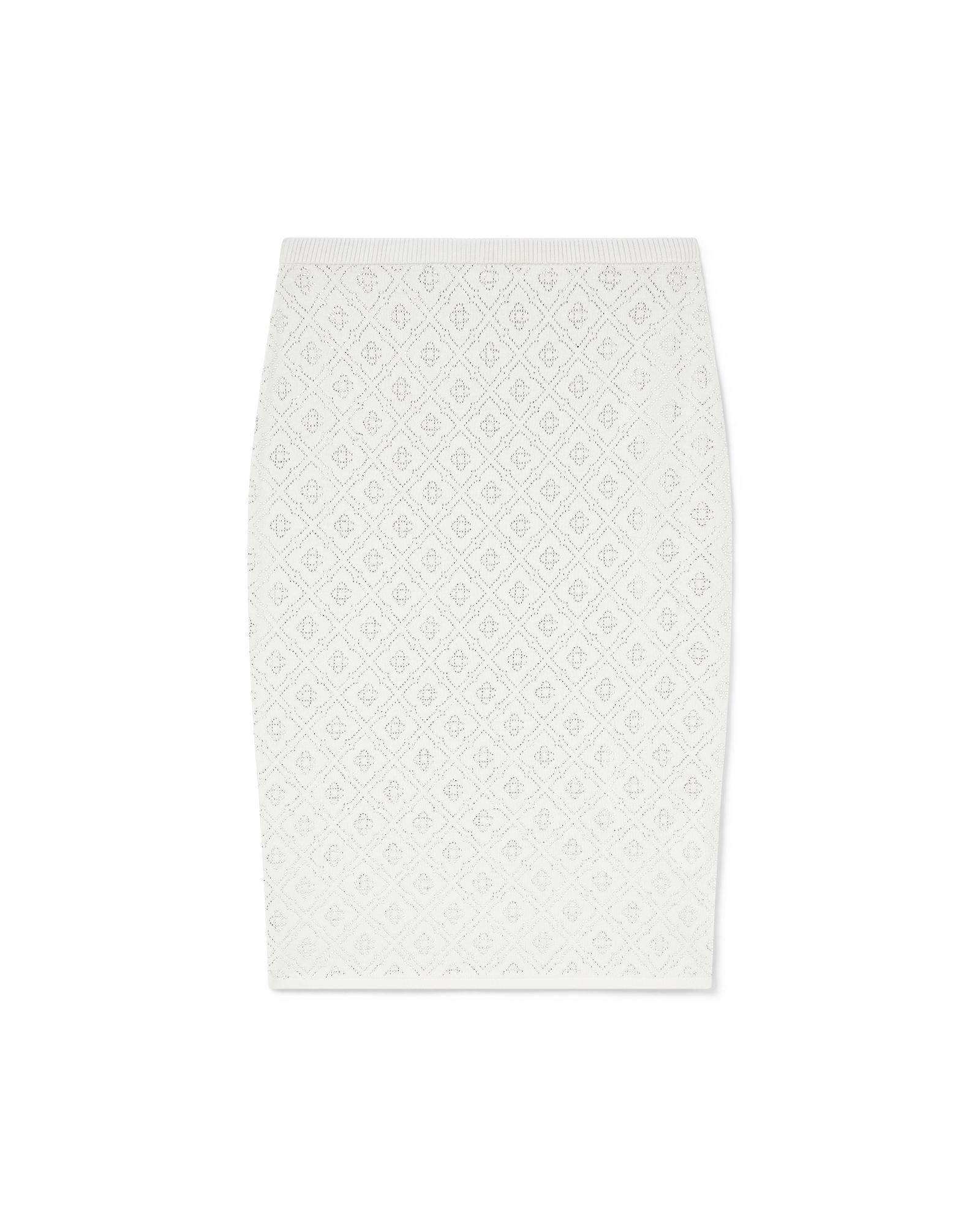 Crystal Monogram Knit Skirt by CASABLANCA