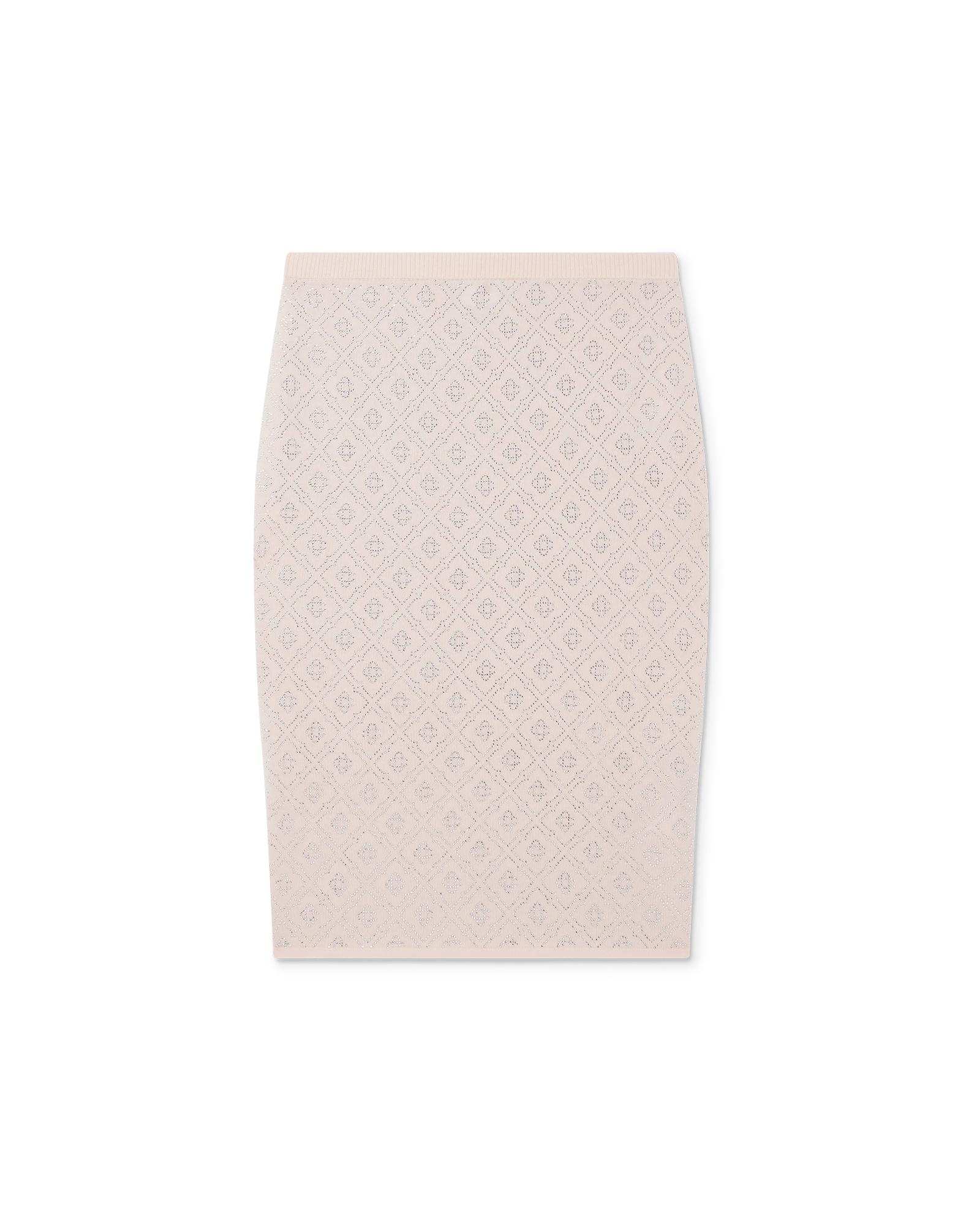 Crystal Monogram Knit Skirt by CASABLANCA