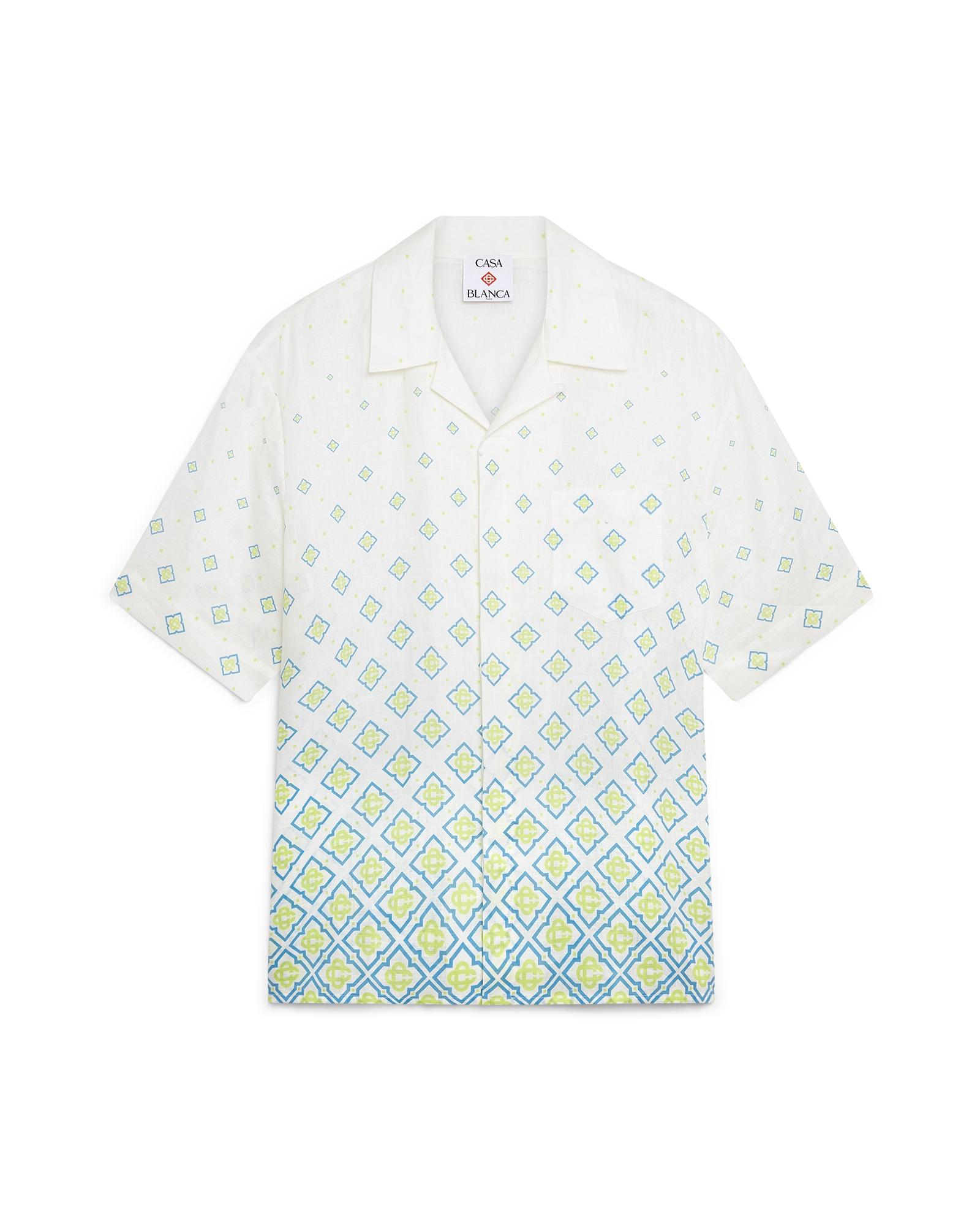 Degrade Monogram Short Sleeve Linen Shirt by CASABLANCA