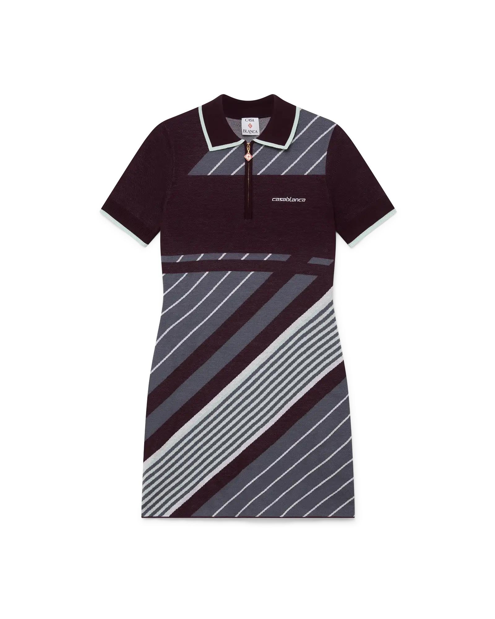 Diagonal Tennis Merino Polo Dress by CASABLANCA