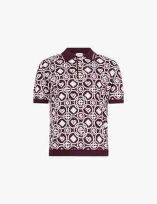 Embroidered-Logo Monogram Cotton Polo Shirt by CASABLANCA