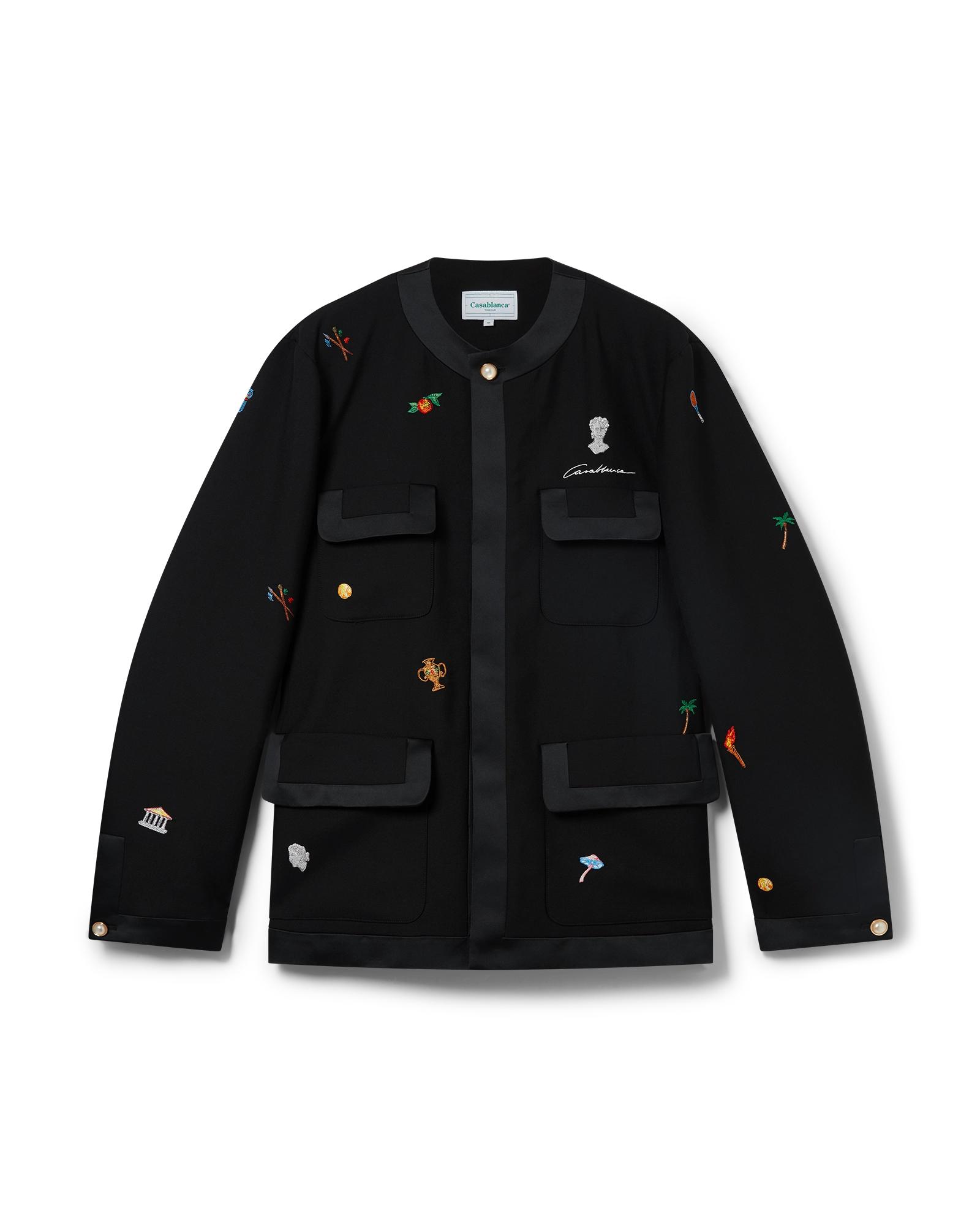 Embroidered Motif Wool Tailored Jacket by CASABLANCA