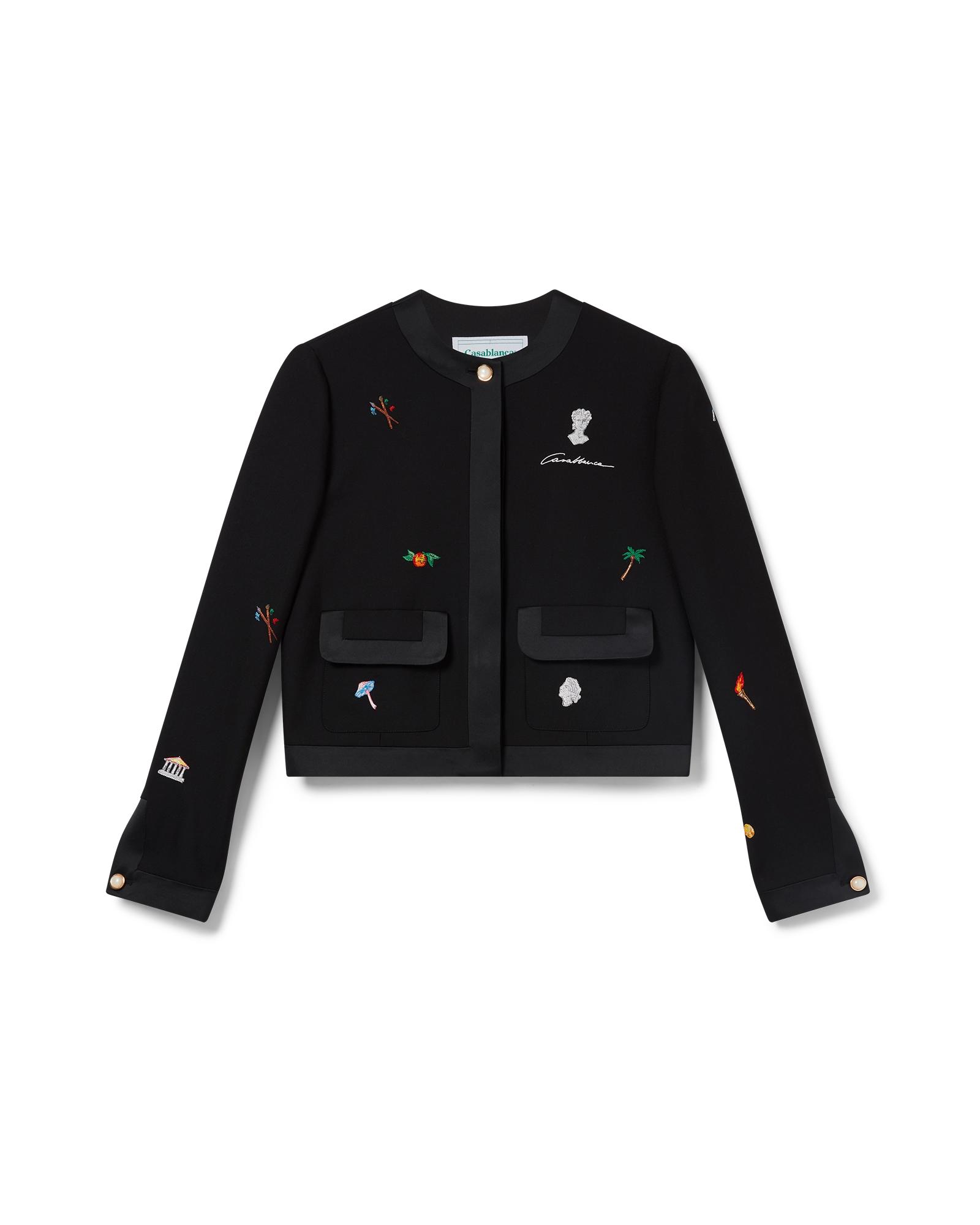 Embroidered Motif Wool Tailored Jacket by CASABLANCA