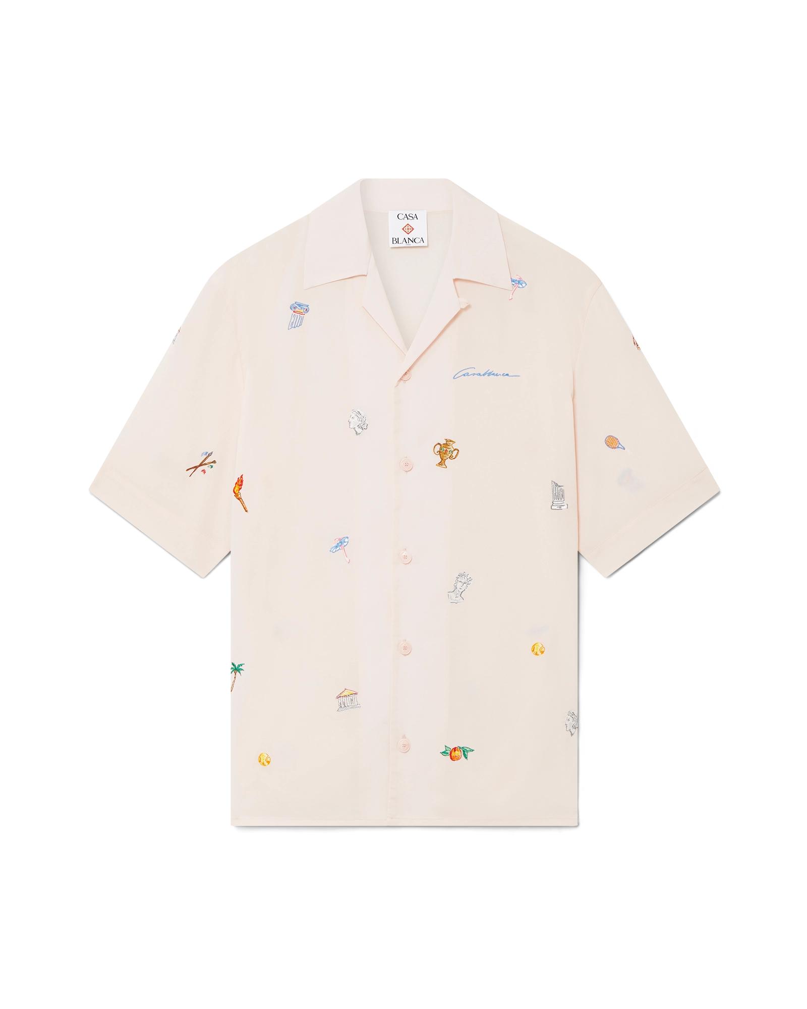 Embroidered Short Sleeve Motif Shirt by CASABLANCA