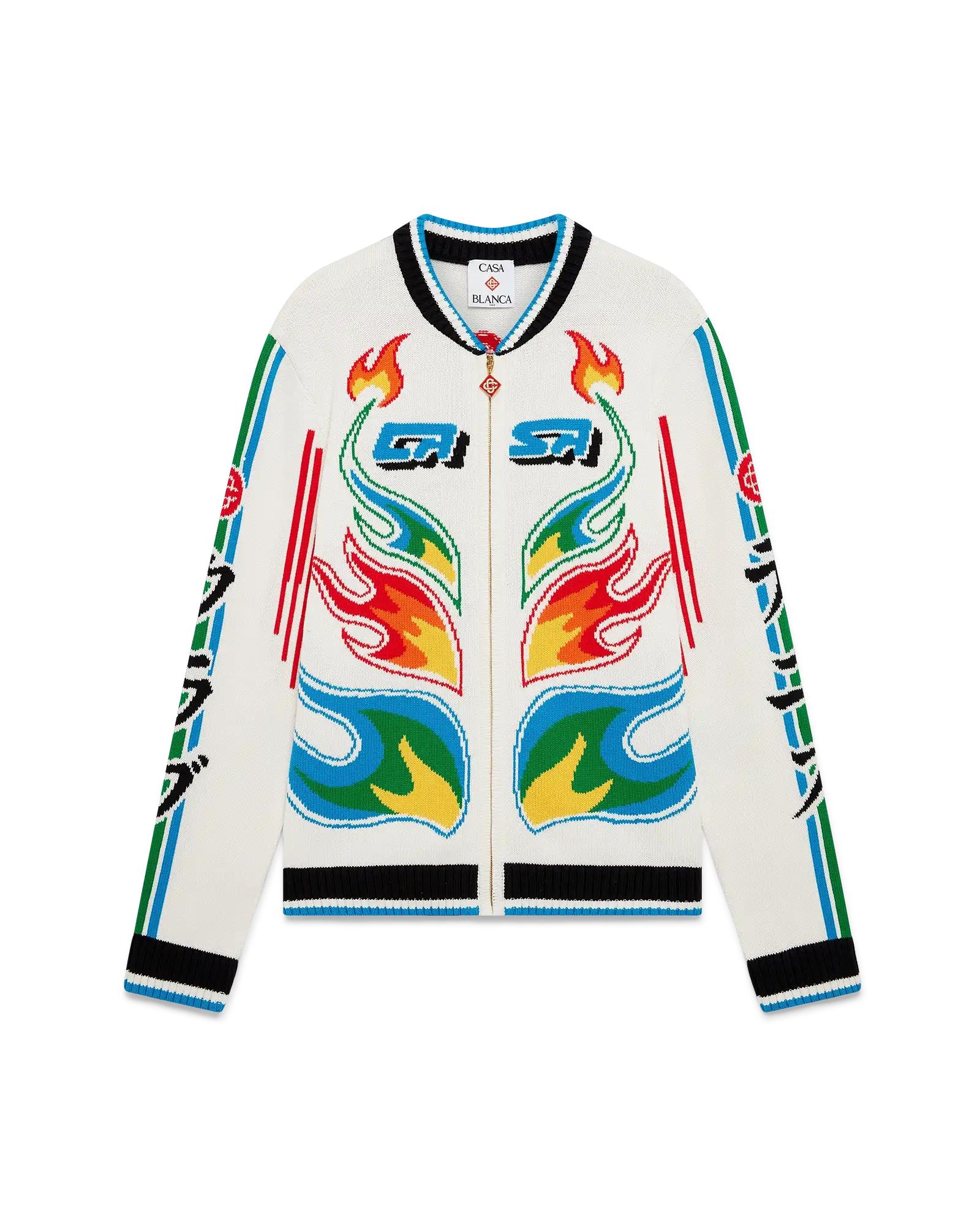 Flame Laurel Cotton Knit Casa Club Jacket by CASABLANCA
